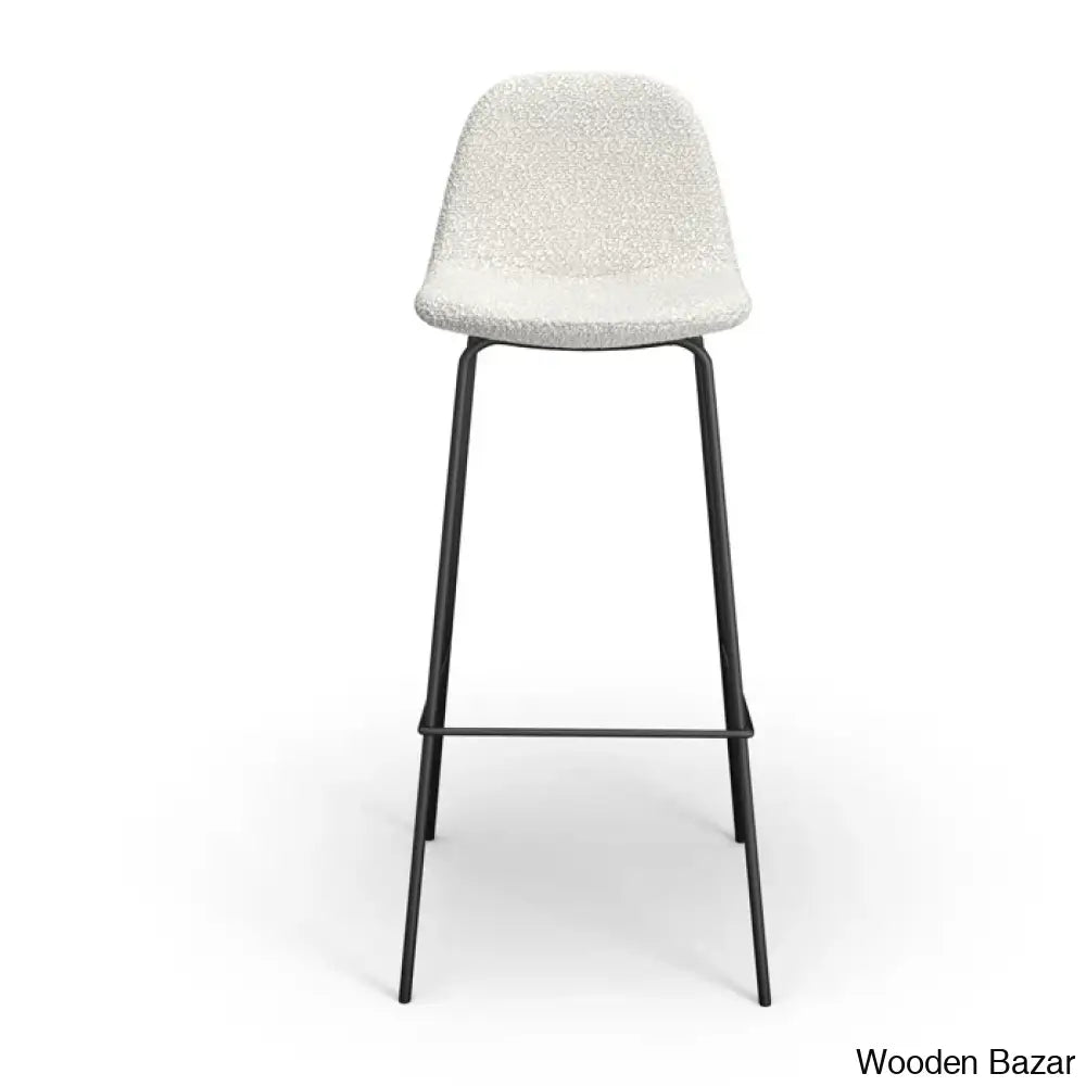 Kodyl Upholstered Swivel Bar & Counter Stool (Set Of 2) White Boucle / (30.5’’ Seat Height)