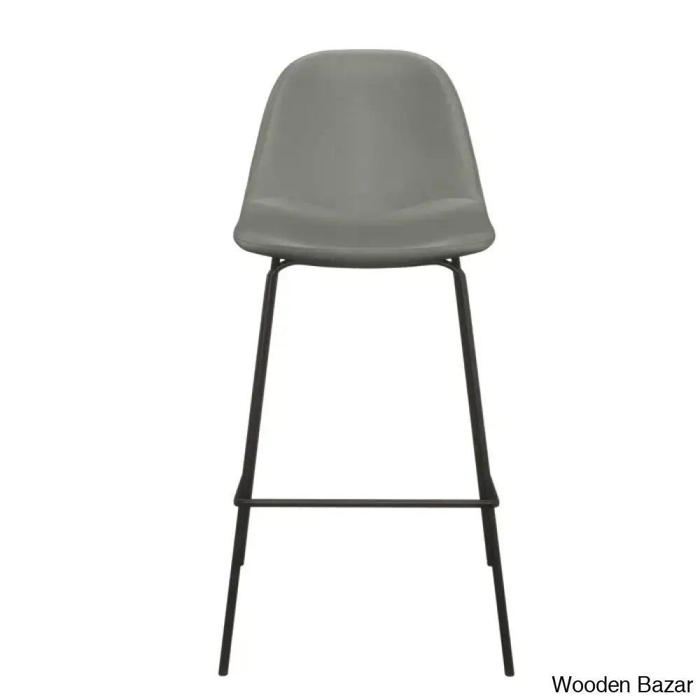 Kodyl Vegan Leather Bar & Counter Stool Gray / (30.5’’ Seat Height)