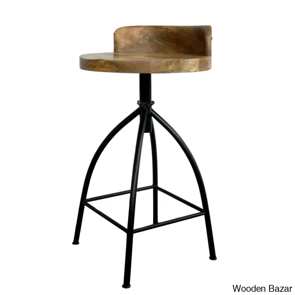 Kohlmeiera Swivel Industrial Style Counter And Bar Height Stool With Adjustable Seat