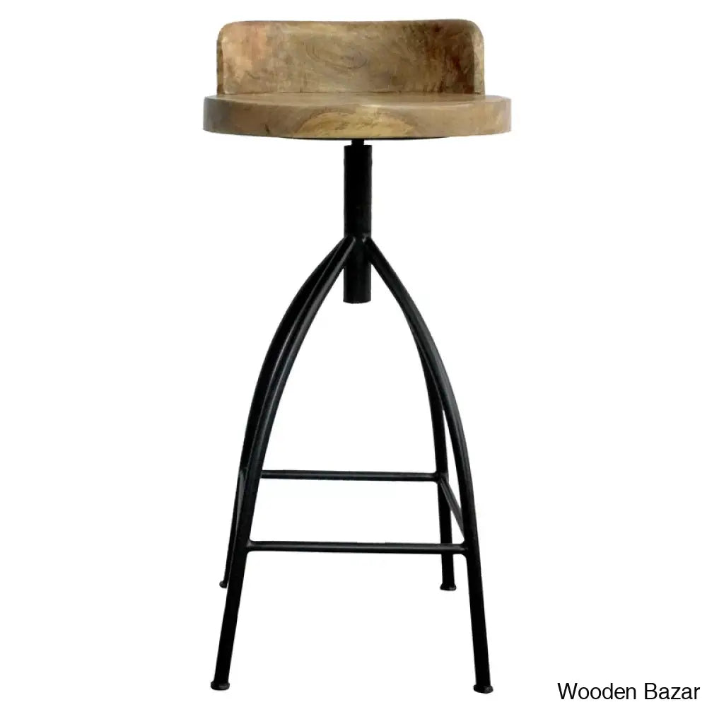 Kohlmeiera Swivel Industrial Style Counter And Bar Height Stool With Adjustable Seat