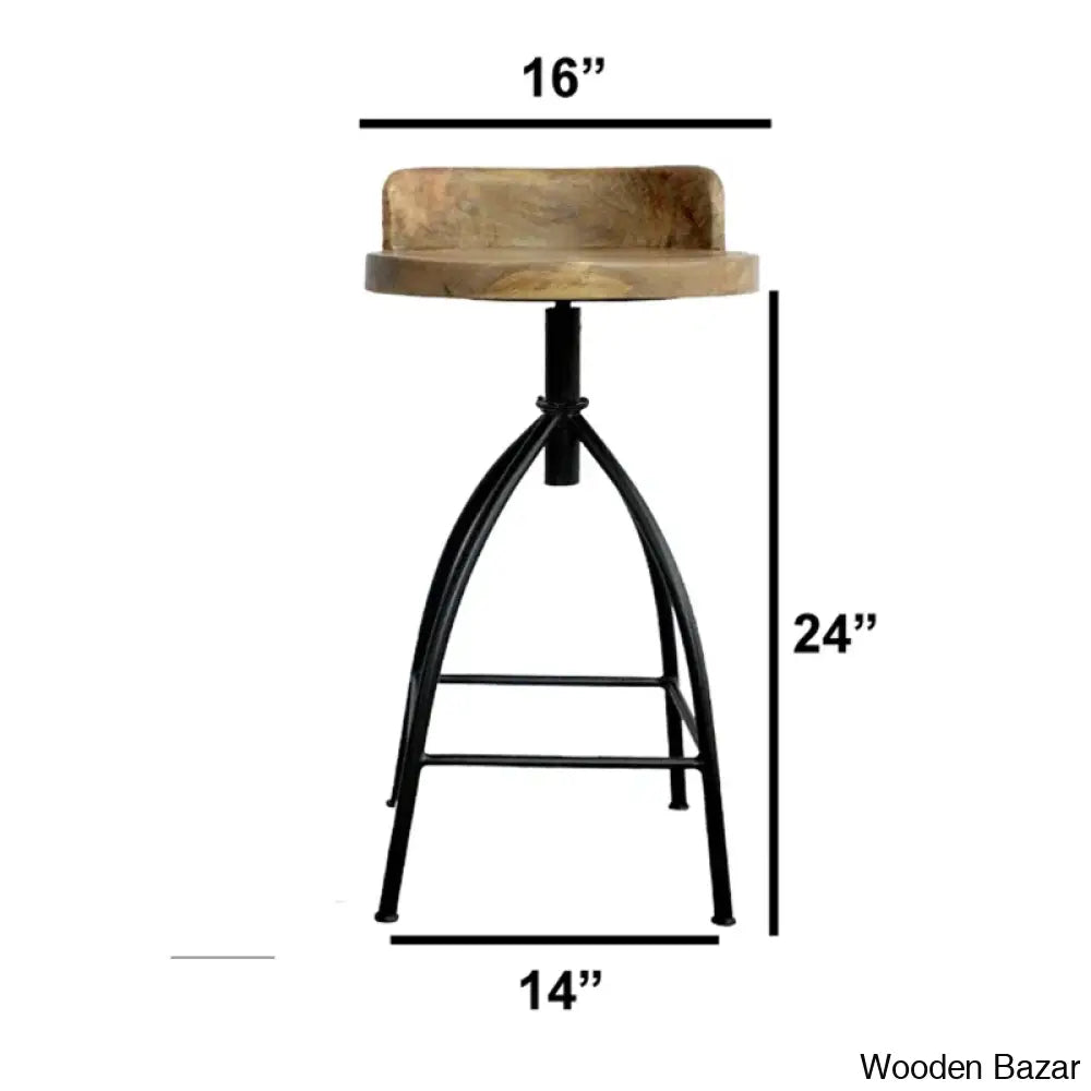 Kohlmeiera Swivel Industrial Style Counter And Bar Height Stool With Adjustable Seat