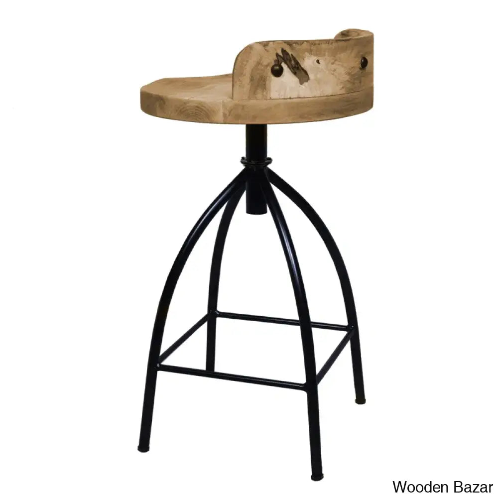 Kohlmeiera Swivel Industrial Style Counter And Bar Height Stool With Adjustable Seat