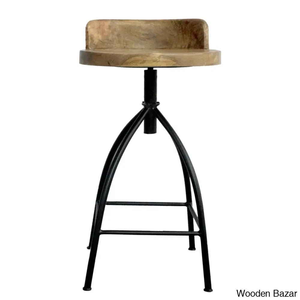 Kohlmeiera Swivel Industrial Style Counter And Bar Height Stool With Adjustable Seat