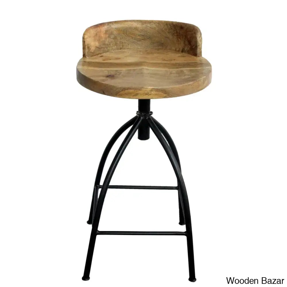 Kohlmeiera Swivel Industrial Style Counter And Bar Height Stool With Adjustable Seat