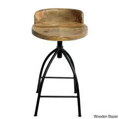 Kohlmeiera Swivel Industrial Style Counter And Bar Height Stool With Adjustable Seat