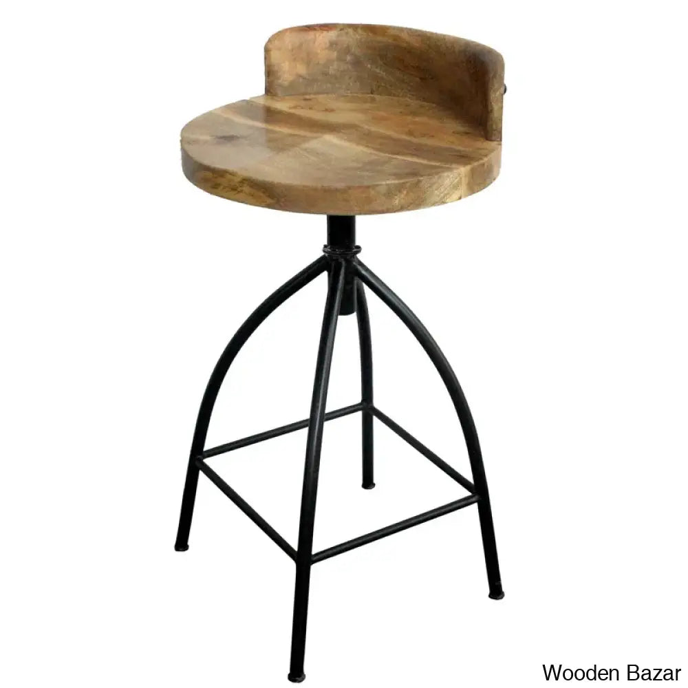 Kohlmeiera Swivel Industrial Style Counter And Bar Height Stool With Adjustable Seat