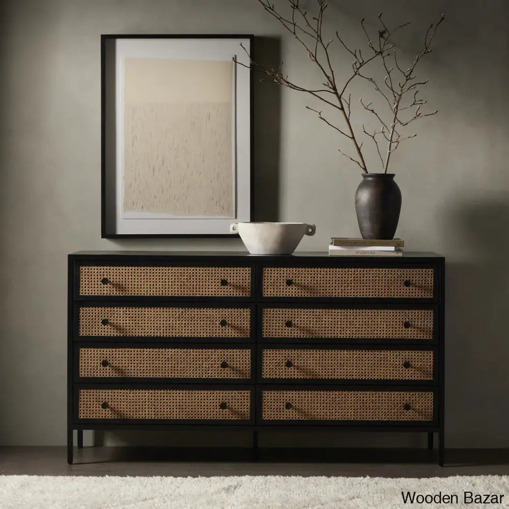 Kolton Modern Solid Wood 8-Drawer Chest - Wooden Bazar