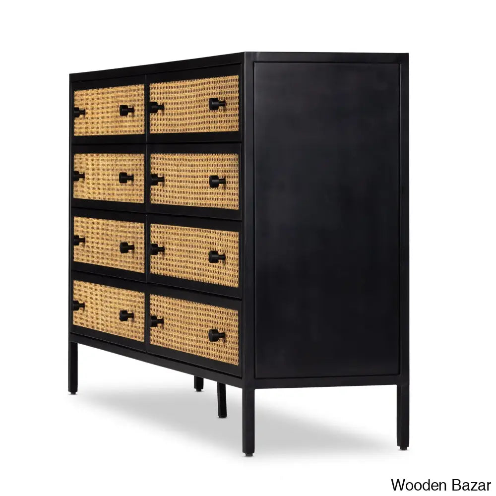 Kolton Modern Solid Wood 8-Drawer Chest - Wooden Bazar