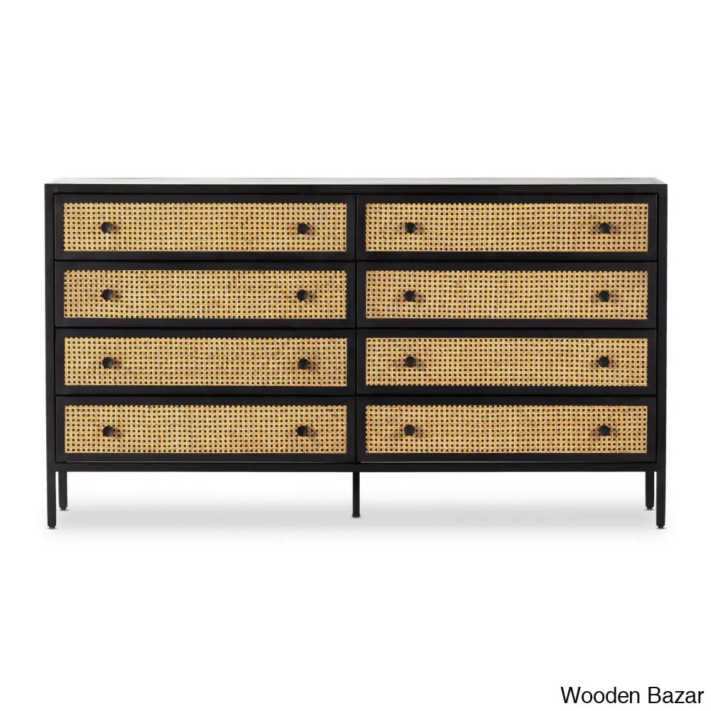 Kolton Modern Solid Wood 8-Drawer Chest - Wooden Bazar