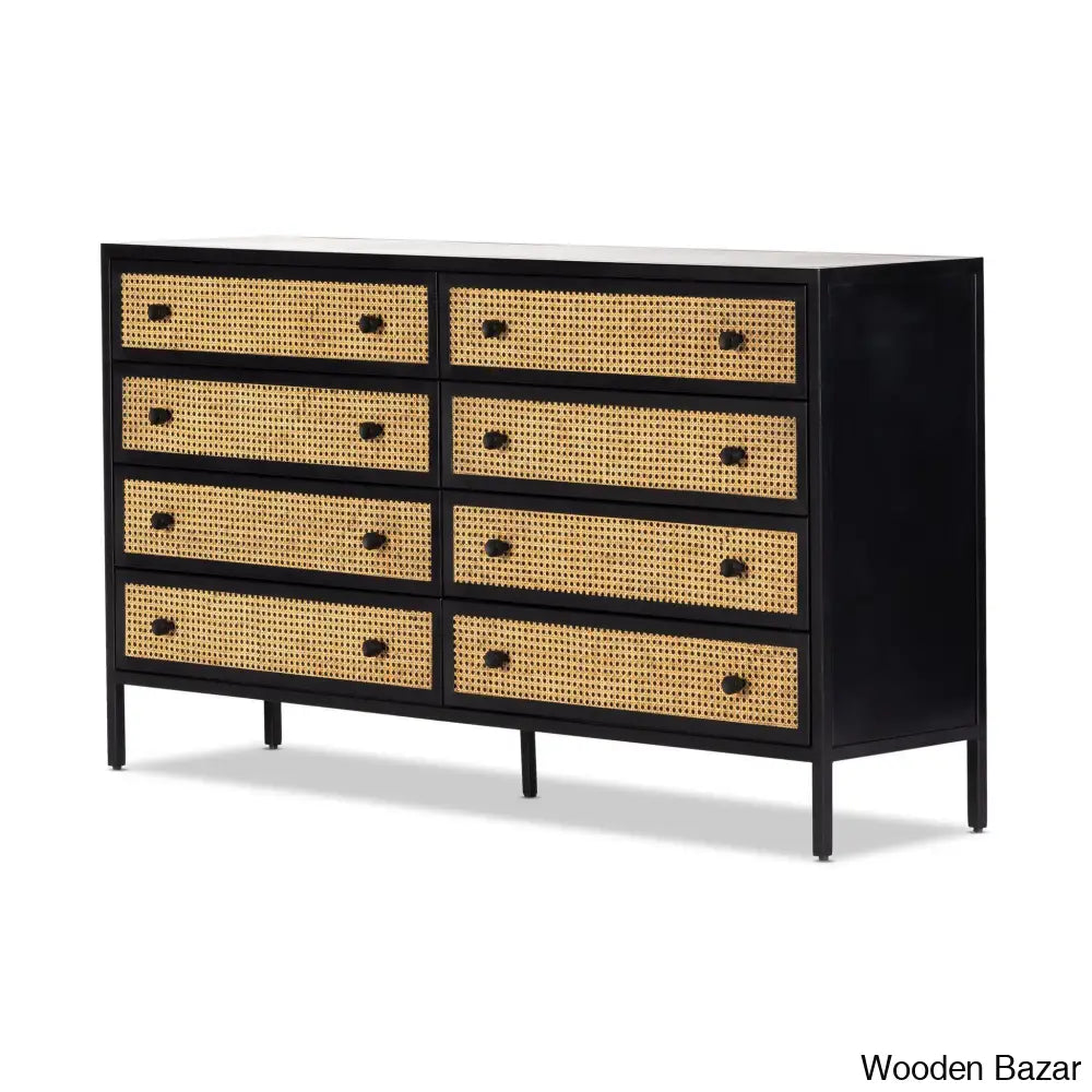 Kolton Modern Solid Wood 8-Drawer Chest - Wooden Bazar