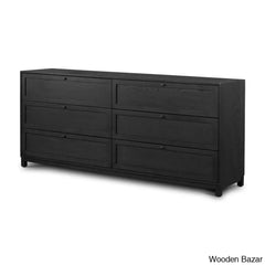 Kordney Uplifted Living Solid Wood Millie 6 Chest Of Drawer - Wooden Bazar