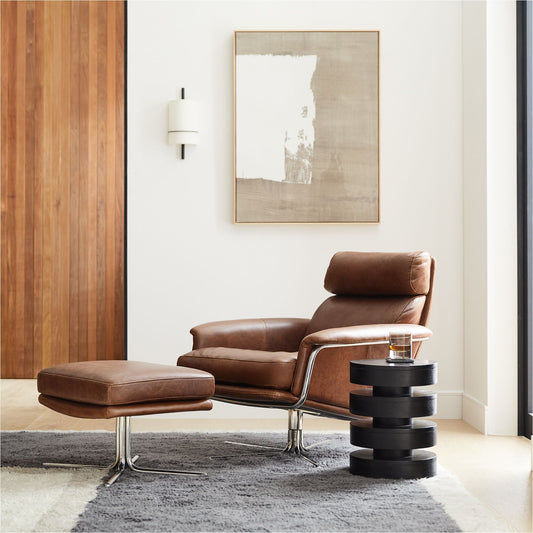 Penkar Leather Swivel Chair - Wooden Bazar