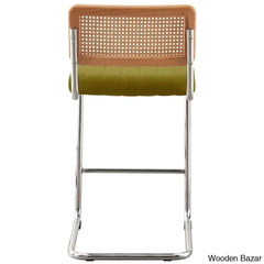 Krystalino Swivel Velvet Upholstered Cane Back Counter And Bar Stool (Set Of 2)