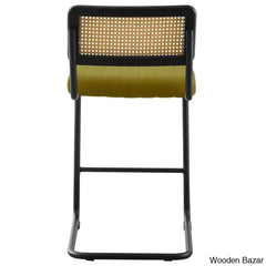 Krystalino Swivel Velvet Upholstered Cane Back Counter And Bar Stool (Set Of 2)