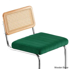 Krystalino Swivel Velvet Upholstered Cane Back Counter And Bar Stool (Set Of 2)