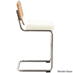 Krystalino Swivel Velvet Upholstered Cane Back Counter And Bar Stool (Set Of 2) Black / White