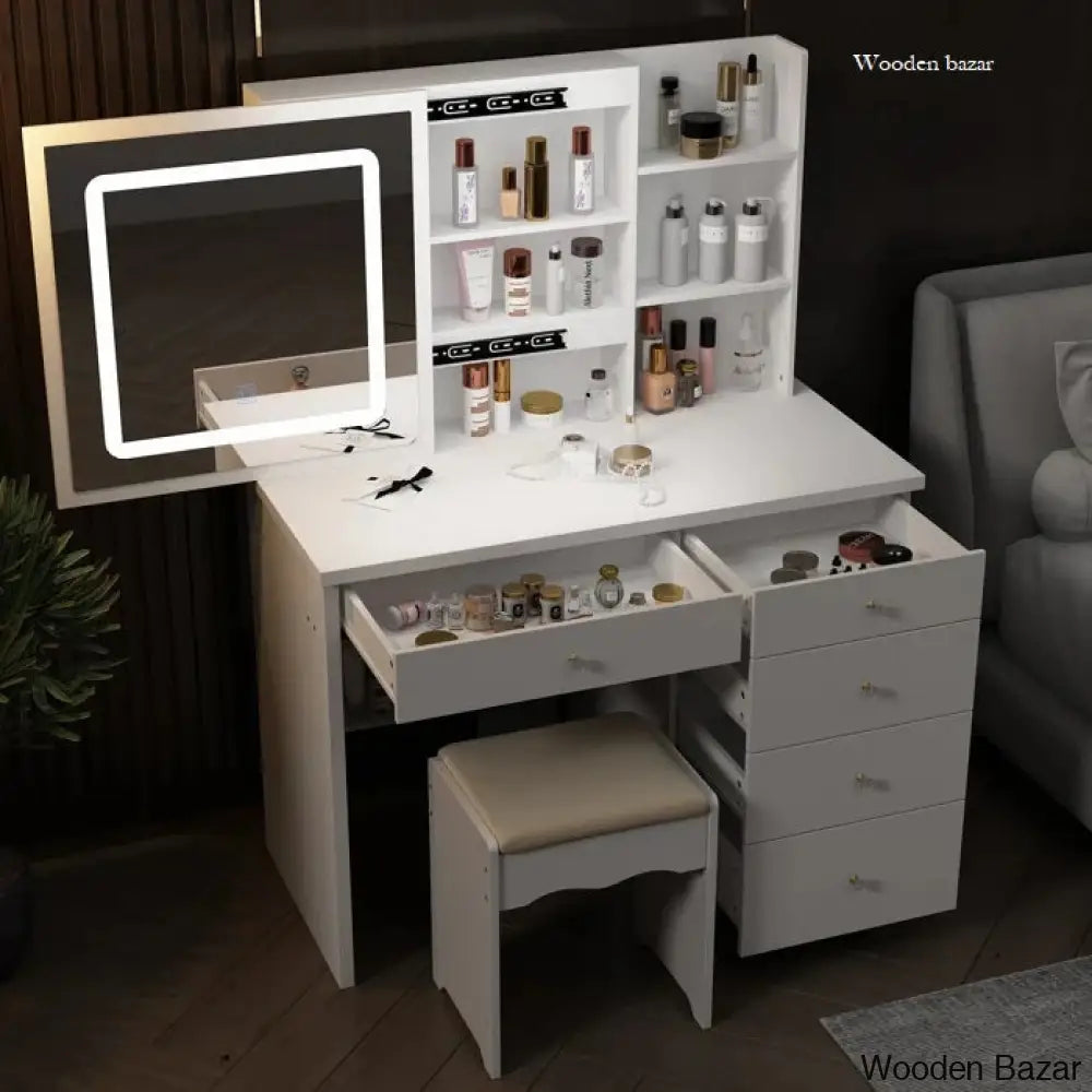 Kusiak Vanity Dressing Table - Wooden Bazar