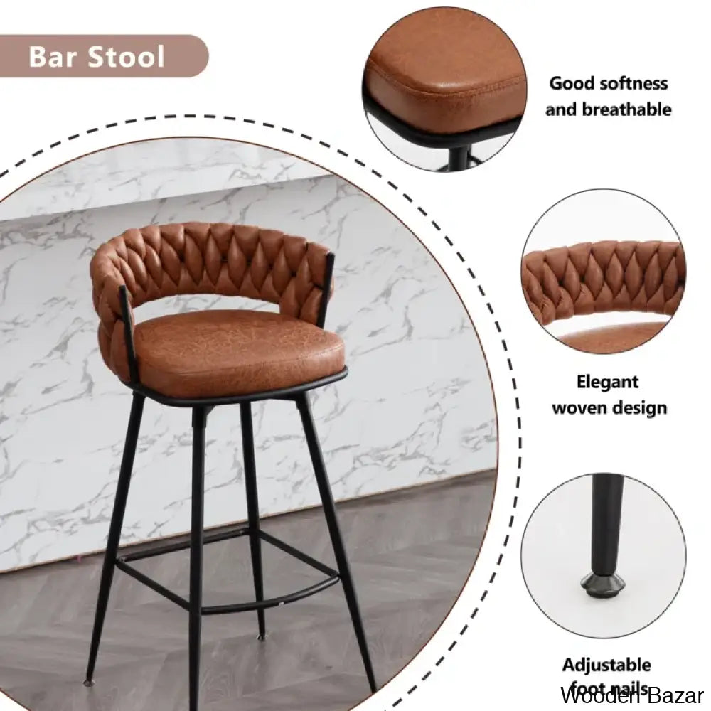 Kymberlynnu Swivel 30.7’’ Counter And Bar Stool (Set Of 2)