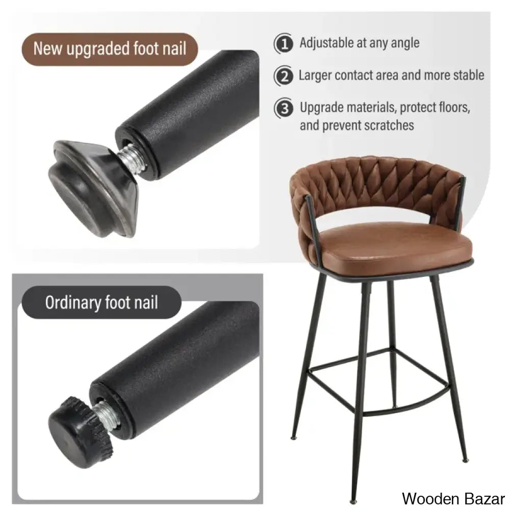 Kymberlynnu Swivel 30.7’’ Counter And Bar Stool (Set Of 2)