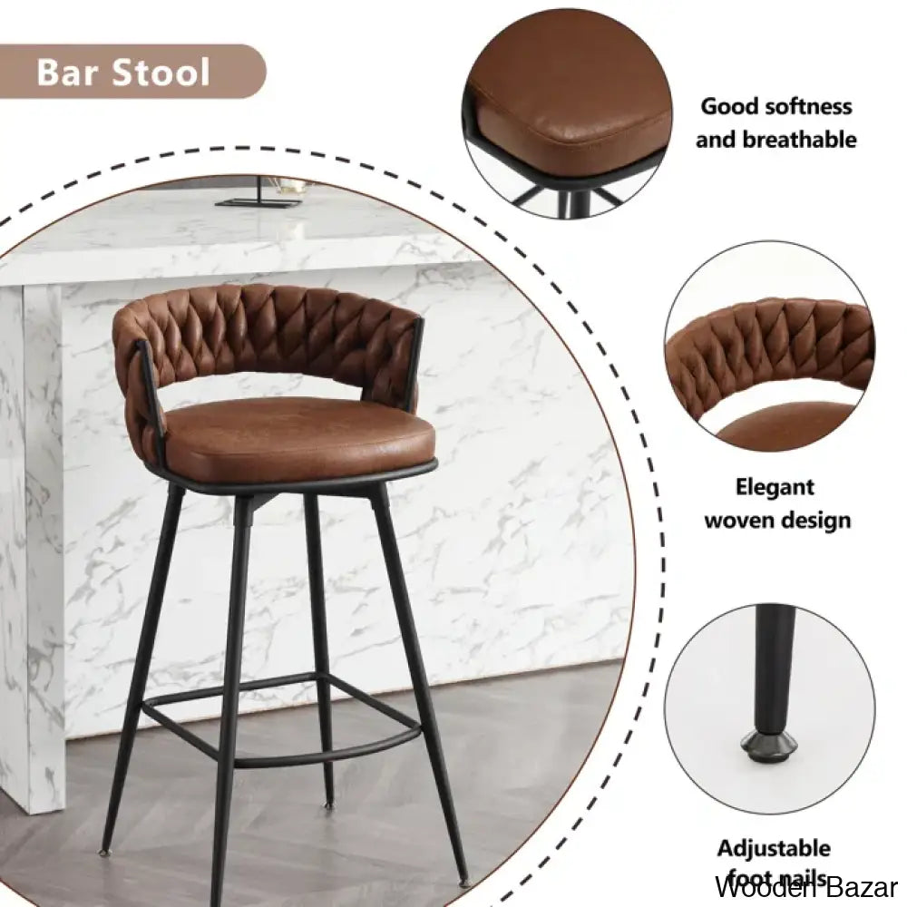 Kymberlynnu Swivel 30.7’’ Counter And Bar Stool (Set Of 2)