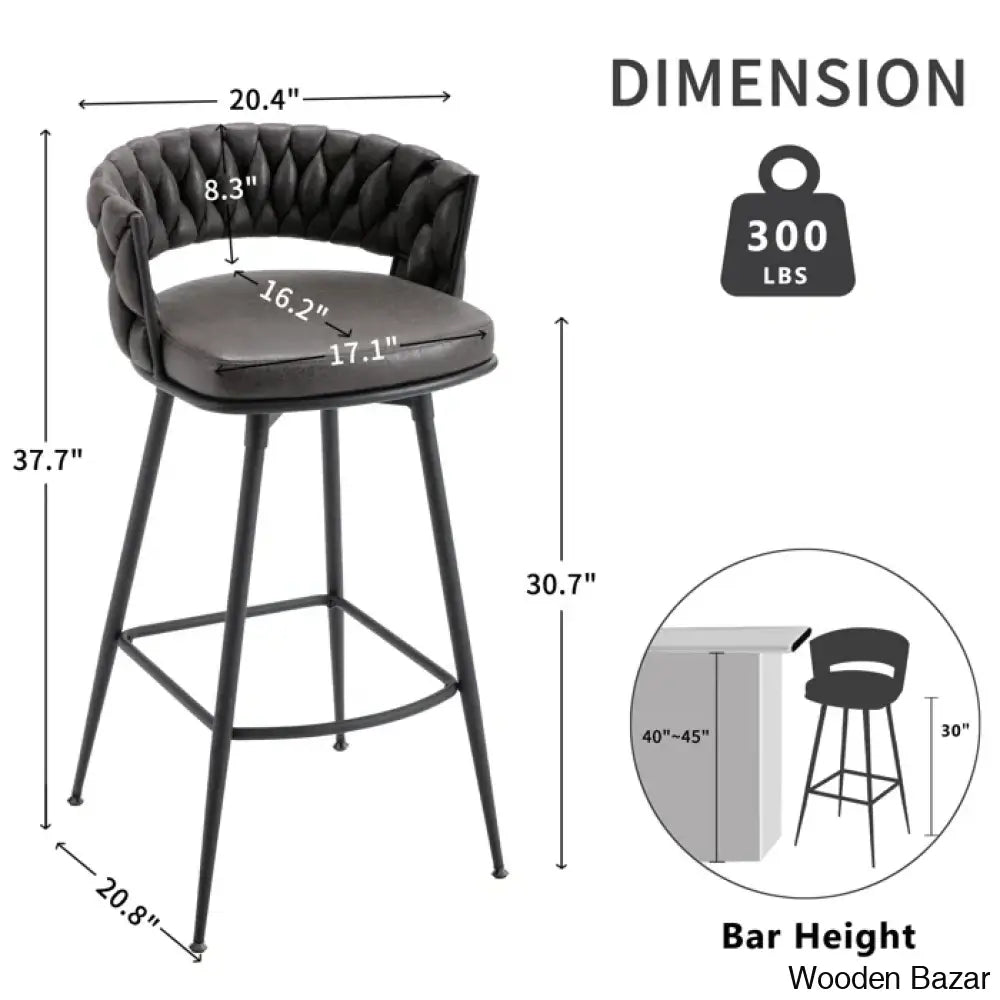 Kymberlynnu Swivel 30.7’’ Counter And Bar Stool (Set Of 2)