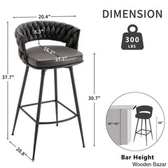Kymberlynnu Swivel 30.7’’ Counter And Bar Stool (Set Of 2)