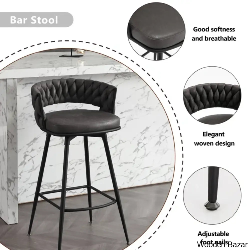 Kymberlynnu Swivel 30.7’’ Counter And Bar Stool (Set Of 2)