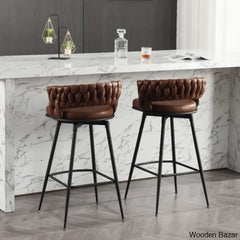 Kymberlynnu Swivel 30.7’’ Counter And Bar Stool (Set Of 2)