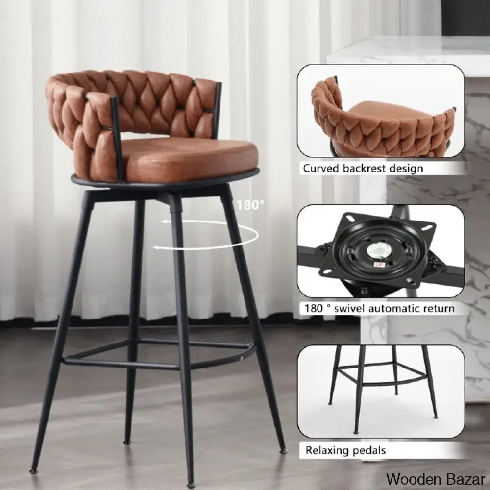 Kymberlynnu Swivel 30.7’’ Counter And Bar Stool (Set Of 2)