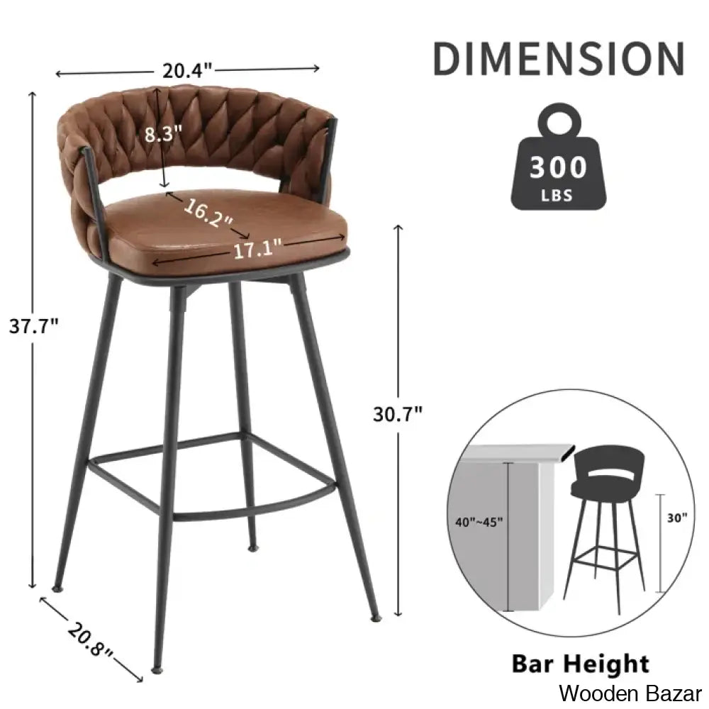 Kymberlynnu Swivel 30.7’’ Counter And Bar Stool (Set Of 2)