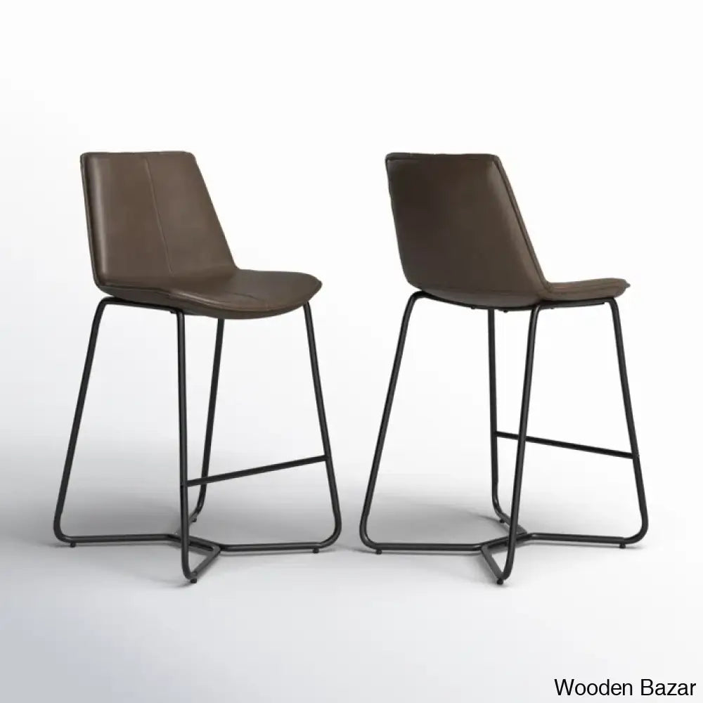 Kyraz Swivel Upholstered Counter And Bar Stool With Metal Frame (Set Of 2)