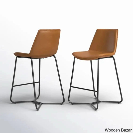 Kyraz Swivel Upholstered Counter And Bar Stool With Metal Frame (Set Of 2)