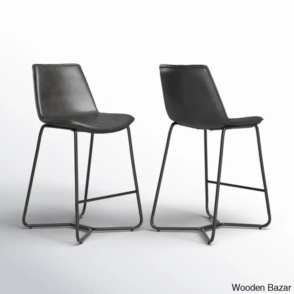 Kyraz Swivel Upholstered Counter And Bar Stool With Metal Frame (Set Of 2)