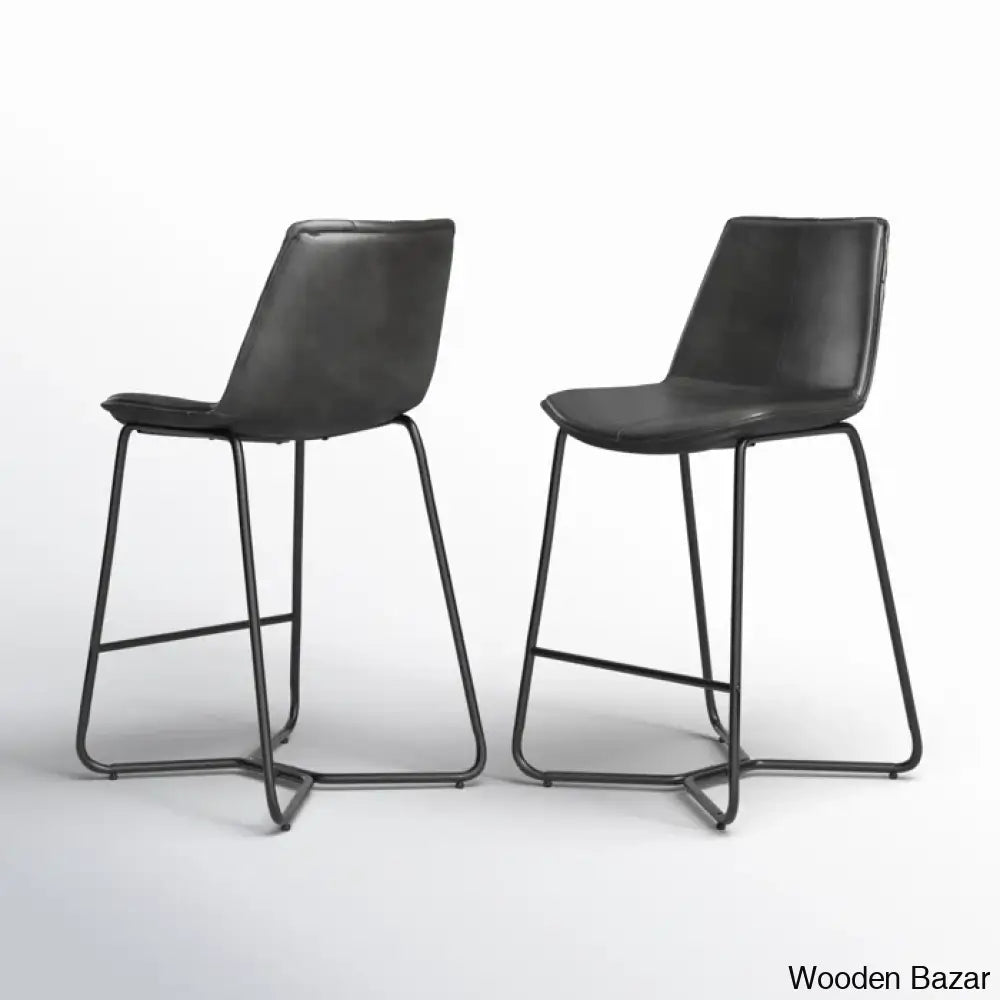 Kyraz Swivel Upholstered Counter And Bar Stool With Metal Frame (Set Of 2)