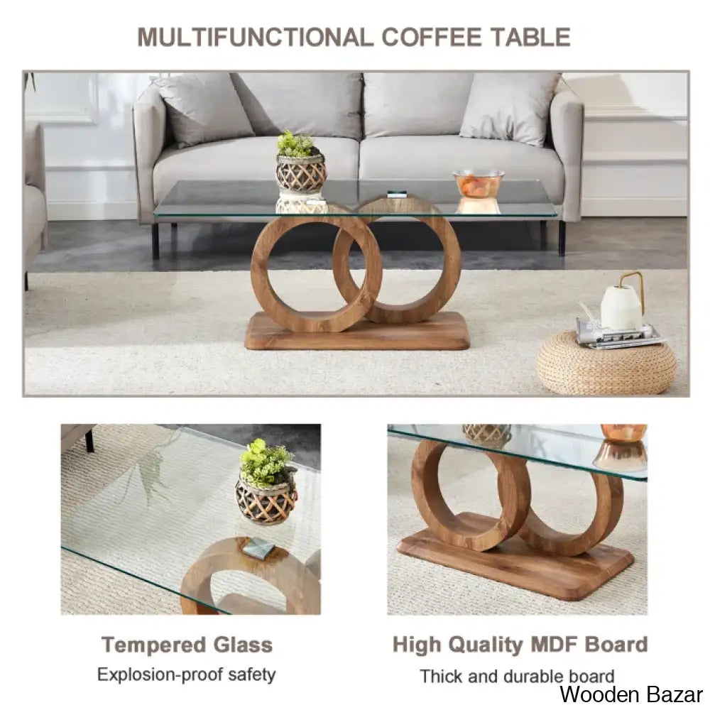 Labriala Glass Top Coffee And Center Table