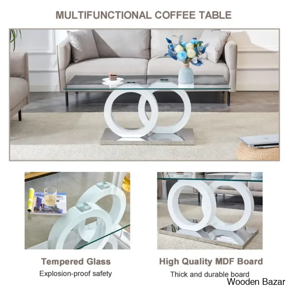 Labriala Glass Top Coffee And Center Table