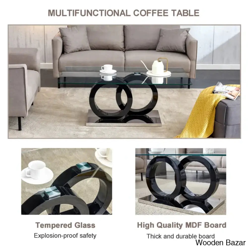 Labriala Glass Top Coffee And Center Table