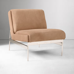 Rendpix Leather Slipper Chair - Wooden Bazar