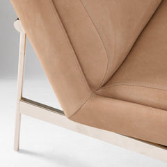 Rendpix Leather Slipper Chair - Wooden Bazar