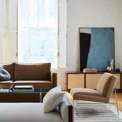 Rendpix Leather Slipper Chair - Wooden Bazar