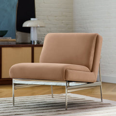 Rendpix Leather Slipper Chair - Wooden Bazar