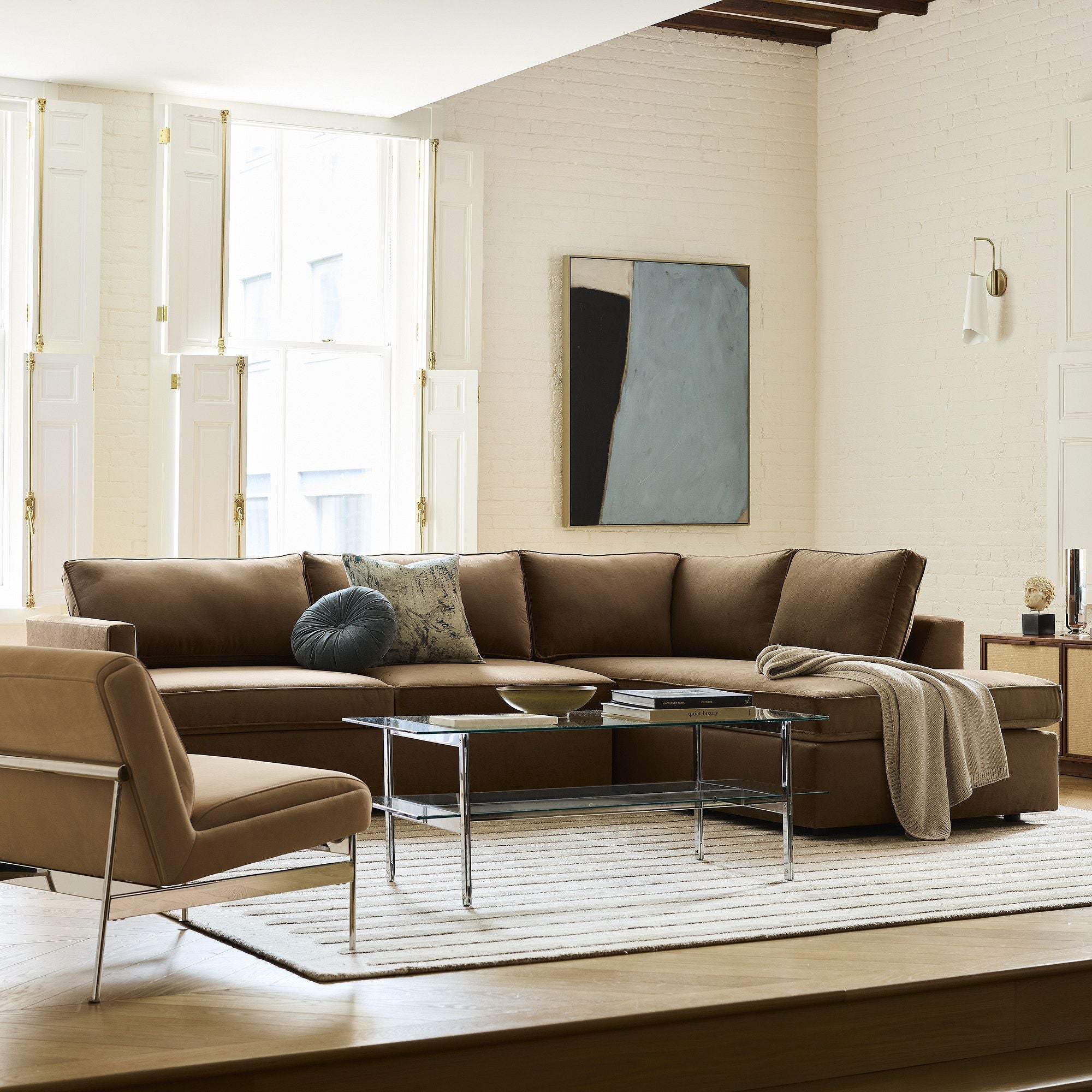 Qerlit Leather Slipper Chair - Wooden bazar