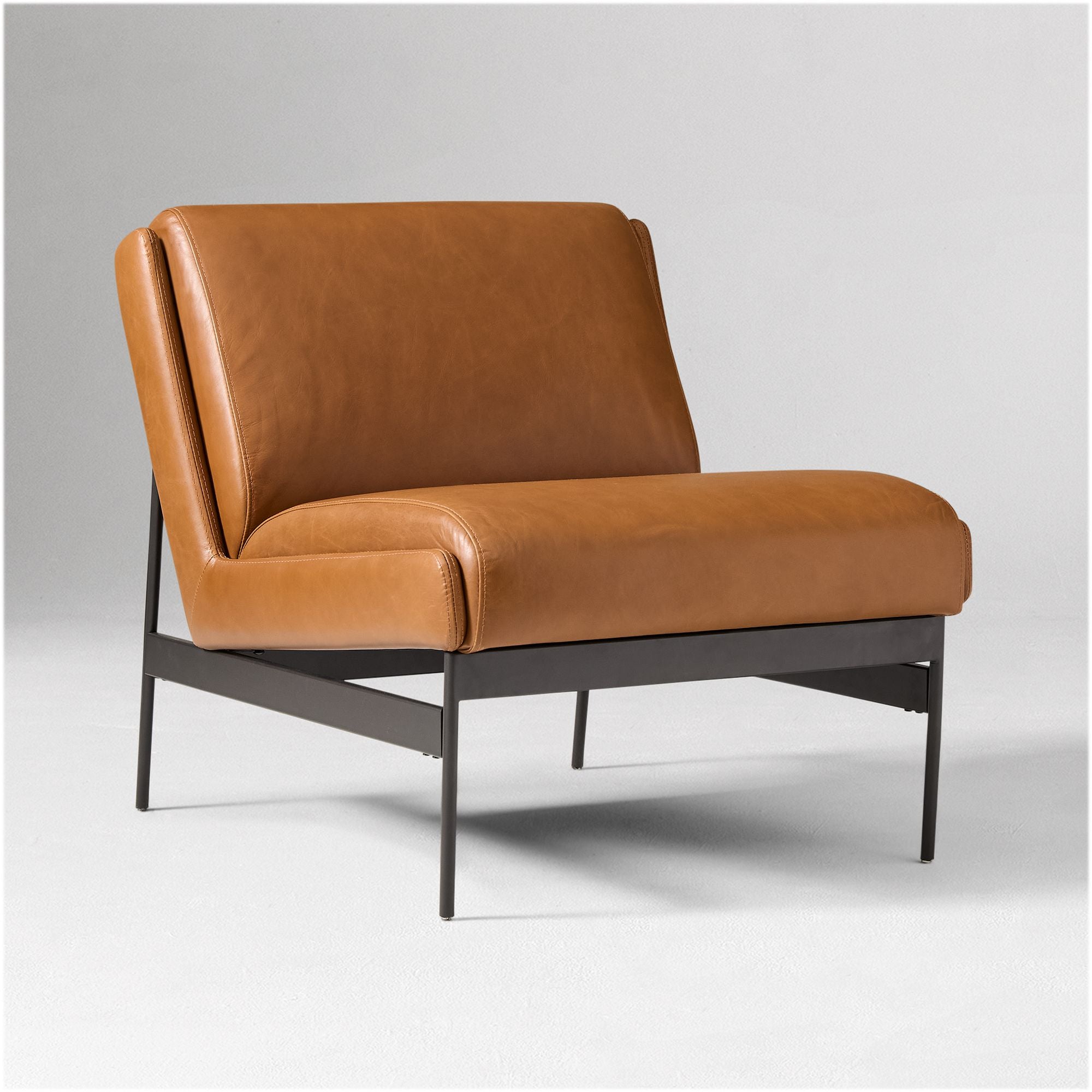 Rendpix Leather Slipper Chair - Wooden Bazar