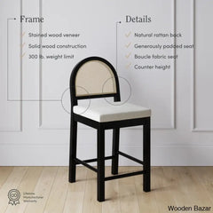Lacouro Swivel Boucle Counter And Bar Stool