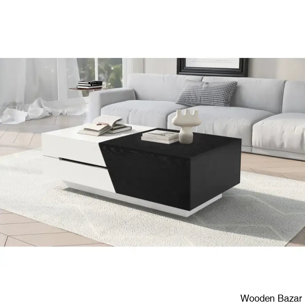 Lafertyc Extendable Sliding Top Coffee And Center Table With Storage Living Room Table