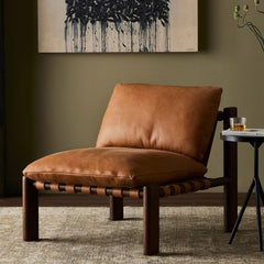 Kpix Leather Chair - Wooden bazar