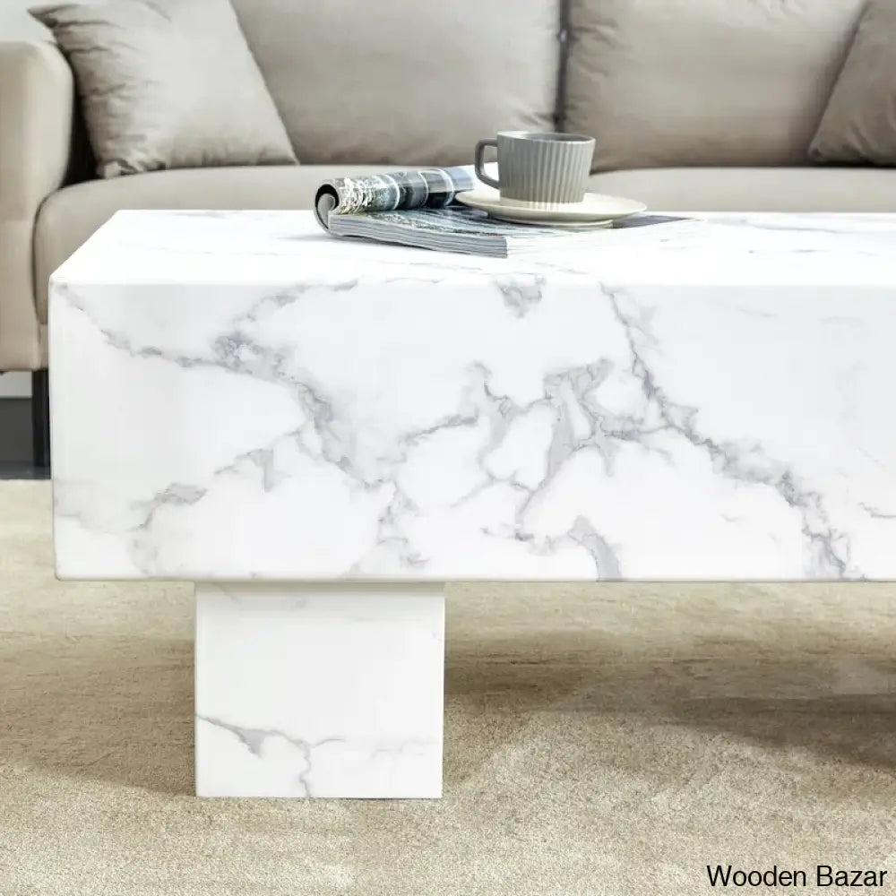 Lamoria Marble Top Coffee And Center Table