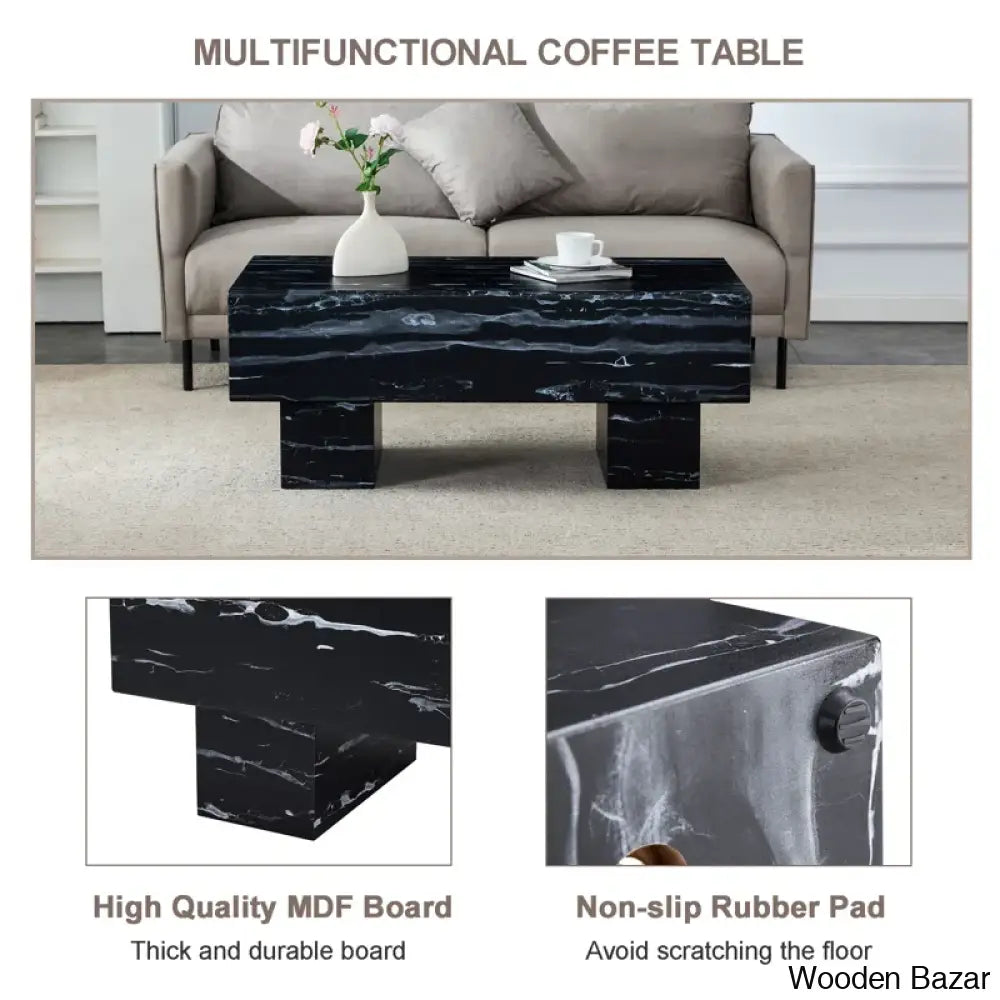 Lamoria Marble Top Coffee And Center Table