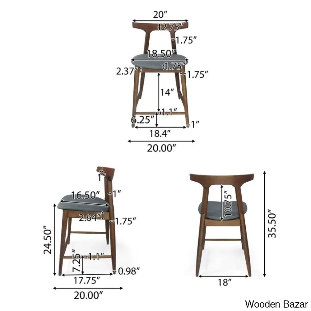 Lanadrey Swivel Upholstered 24.5’’ Counter Stool With Solid Wood Frame (Set Of 2)Counter And