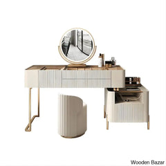 Lancer Stylish Vanity Dressing Table With Luxury Stool - Wooden Bazar